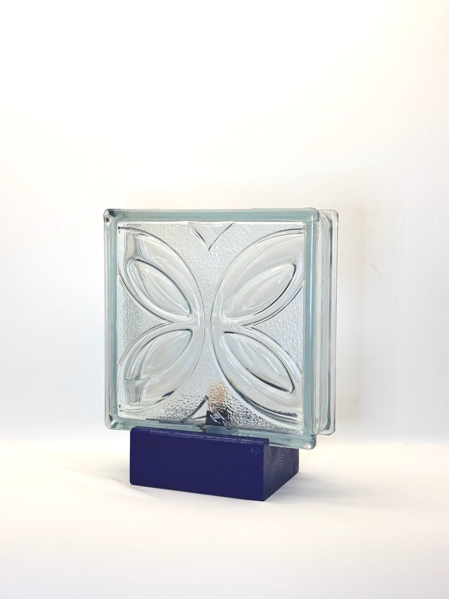 Tischlampe aus Vintage Glasbaustein: aaa