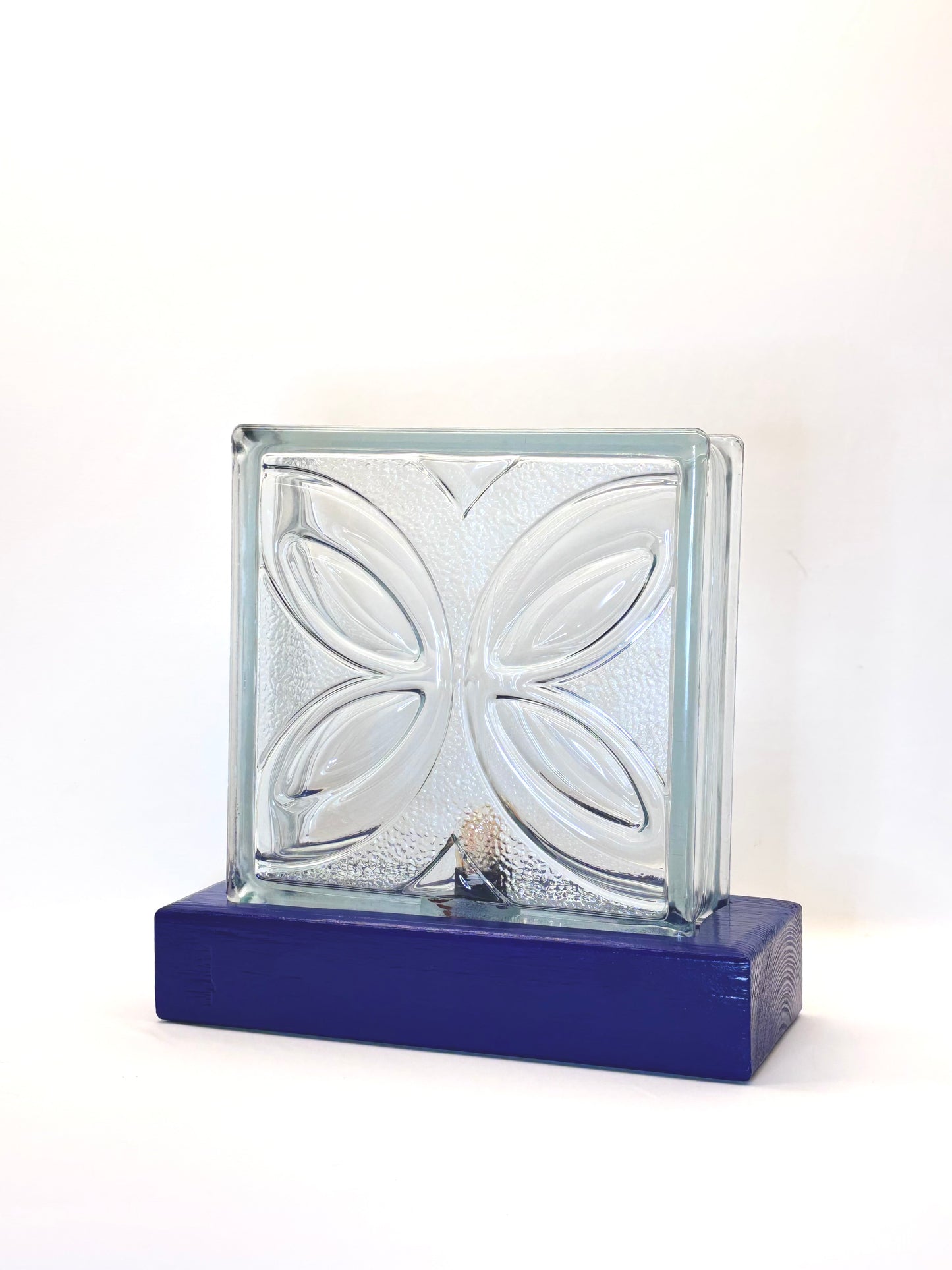 Tischlampe aus Vintage Glasbaustein: aaa