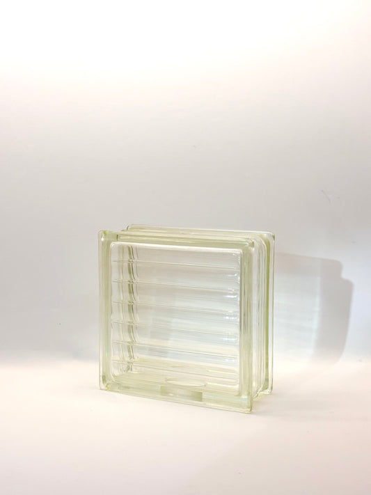 Tischlampe aus Vintage Glasbaustein hhhh - M