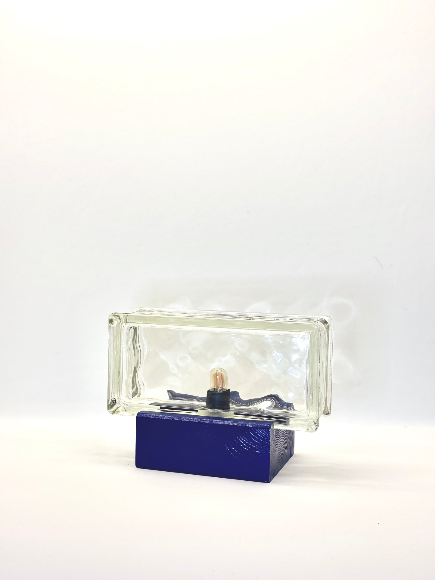 Tischlampe aus Vintage Glasbaustein: ööö - L