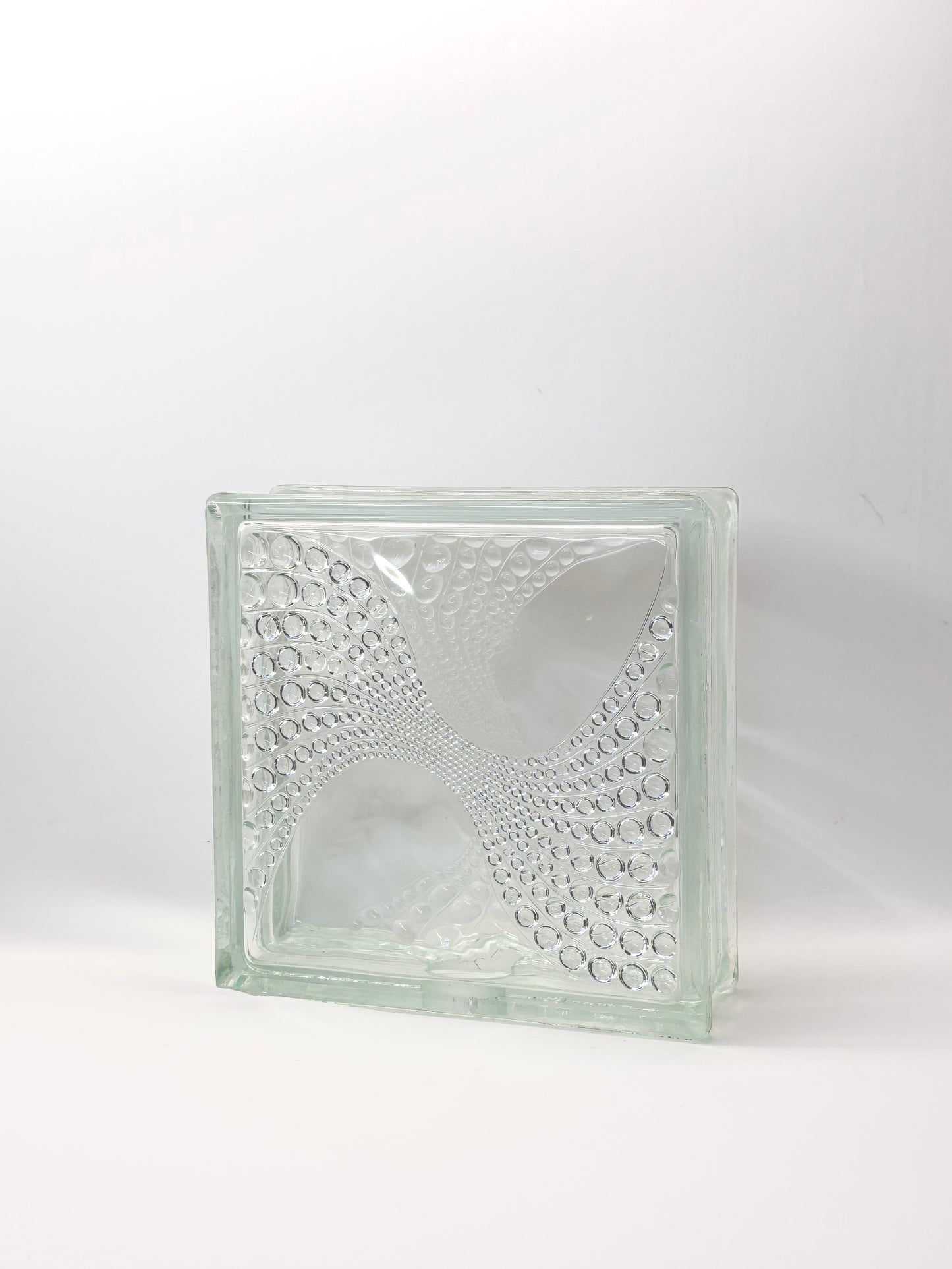 Tischlampe aus Vintage Glasbaustein: xxx - L